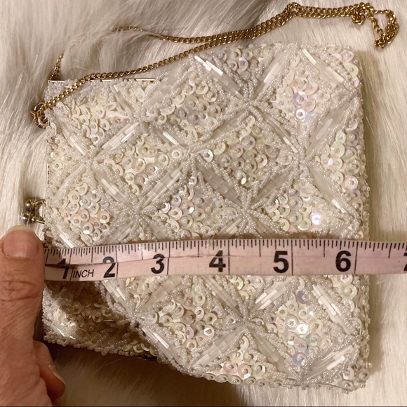 *SOLD* Exquisite Vintage Ivory Beaded Purse Evening Bag - Picture 6 of 8